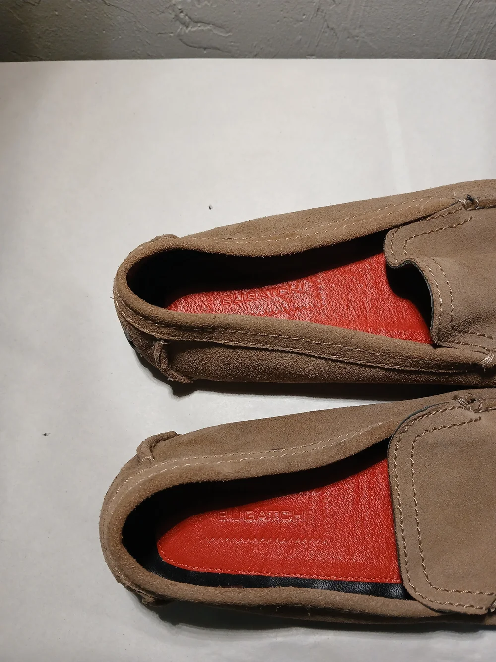 Bugatchi Tan Suede Slip-on Driving Loafers Sz. 8